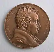 Medalla André-Marie Ampère de La société française des électriciens.  Anverso.