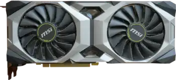 The image shows the radiator surface of the GeForce RTX 2080 VENTUS OC by MSI