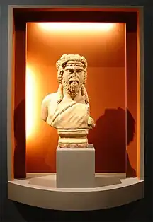 Busto de mármol de dios Dioniso, Drama Museo Arqueológico, Museo Arqueológico de Drama.