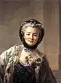 Retrato de la esposa del pintor titulado Madame Drouais (1758). Museo del Louvre, París.