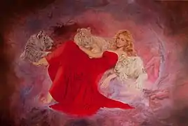 Madonna en una pintura por el pintor Oscar Caseres
