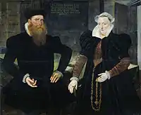 Retrato de Gillis Hooftman y su mujer, de Marten de Vos, 1570.