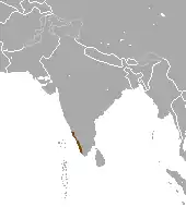 Distribución de la civeta de manchas grandes de Malabar