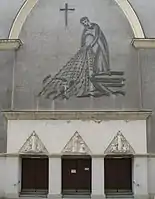 Portal de la iglesia de San pedro en el distrito Schwetzinger de Mannheim