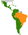 Lenguas romances en América latina:español, portugués, francés.
