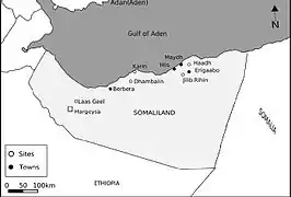 Ubicación de Dhambalin en Somalilandia