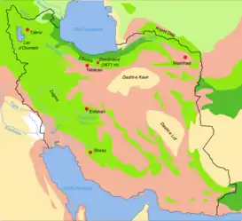 Localización en un mapa de biotopos de Irán