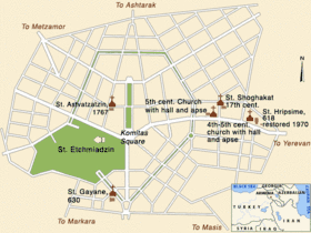 Mapa: Iglesias en Etchmiadzin.