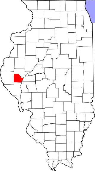 Mapa de Illinois con la ubicación del condado de Brown