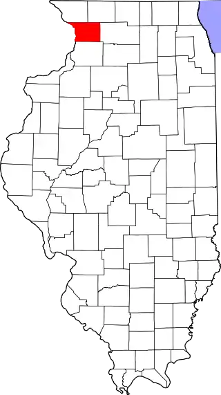 Mapa de Illinois con la ubicación del condado de Carroll