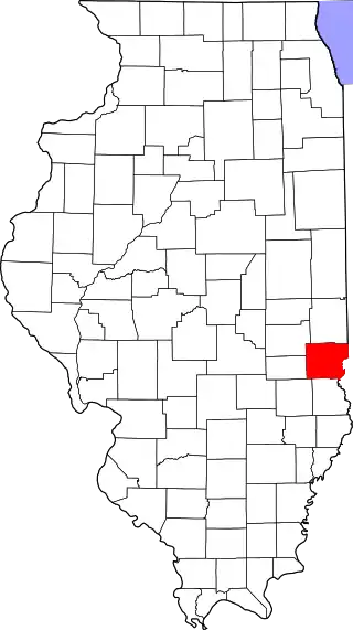 Mapa de Illinois con la ubicación del condado de Clark