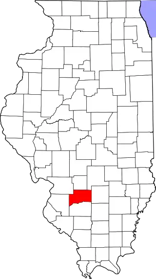 Map of Illinois highlighting Clinton County