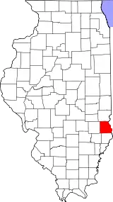 Mapa de Illinois con la ubicación del condado de Crawford
