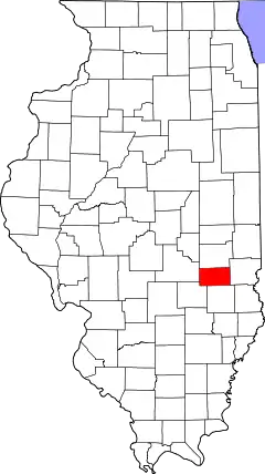Mapa de Illinois con la ubicación del condado de Cumberland