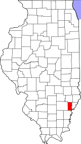 Mapa de Illinois con la ubicación del condado de Edwards
