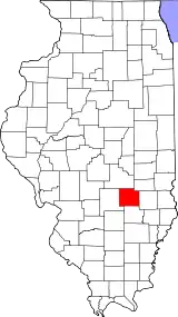 Mapa de Illinois con la ubicación del condado de Effingham