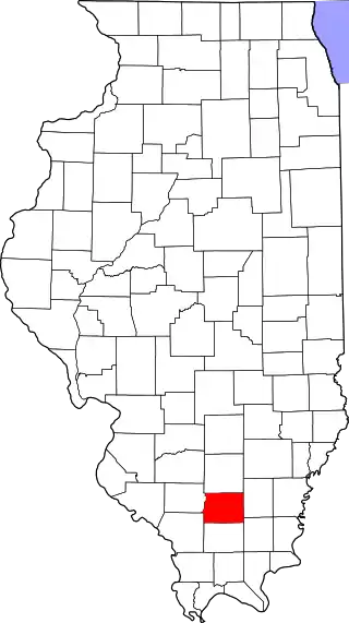 Mapa de Illinois con la ubicación del condado de Franklin