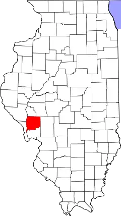 Mapa de Illinois con la ubicación del condado de Greene