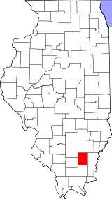 Mapa de Illinois con la ubicación del condado de Hamilton