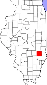 Mapa de Illinois con la ubicación del condado de Jasper