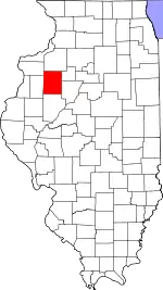 Mapa de Illinois con la ubicación del condado de Knox