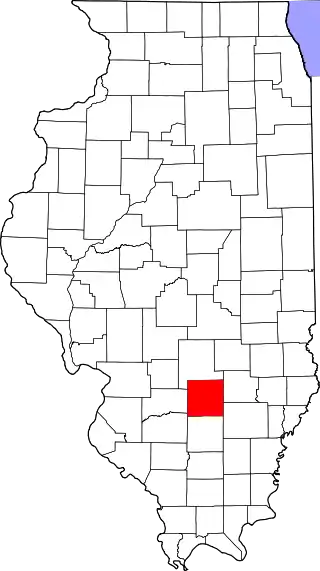 Mapa de Illinois con la ubicación del condado de Marion