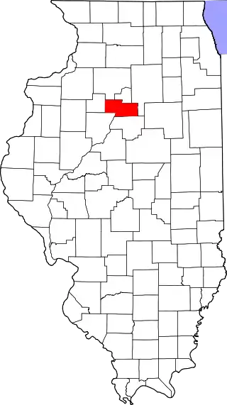 Mapa de Illinois con la ubicación del condado de Marshall