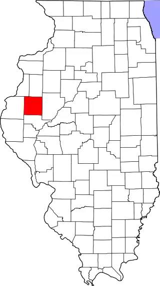Mapa de Illinois con la ubicación del condado de McDonough