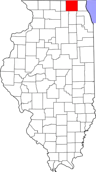Mapa de Illinois con la ubicación del condado de McHenry