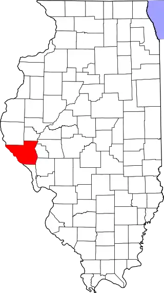 Mapa de Illinois con la ubicación del condado de Pike