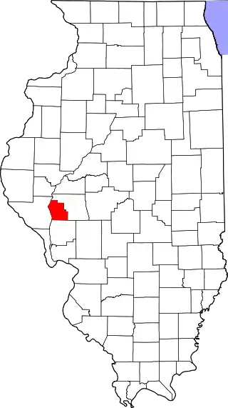 Mapa de Illinois con la ubicación del condado de Scott