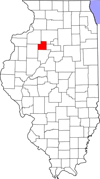Mapa de Illinois con la ubicación del condado de Stark