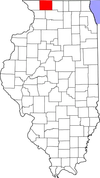 Mapa de Illinois con la ubicación del condado de Stephenson