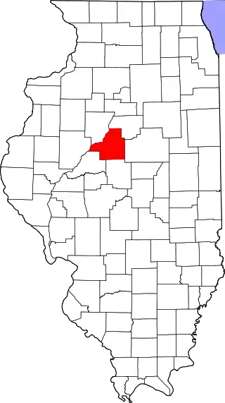 Mapa de Illinois con la ubicación del condado de Tazewell