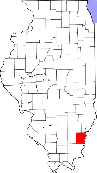 Mapa de Illinois con la ubicación del condado de White