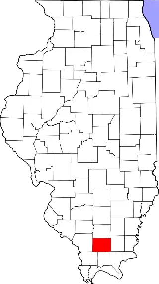 Mapa de Illinois con la ubicación del condado de Williamson