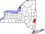 Mapa de Nueva York con la ubicación del condado de Columbia