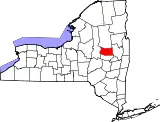 Mapa de Nueva York con la ubicación del condado de Fulton