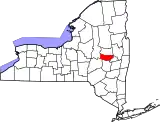 Mapa de Nueva York con la ubicación del condado de Montgomery