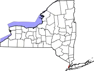 Mapa de Nueva York con la ubicación del condado de New York