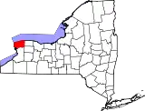 Mapa de Nueva York con la ubicación del condado de Niagara