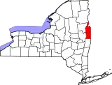 Mapa de Nueva York con la ubicación del condado de Washington