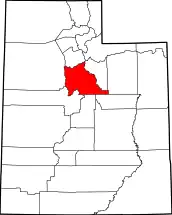 Mapa de Utah con la ubicación del condado de Utah