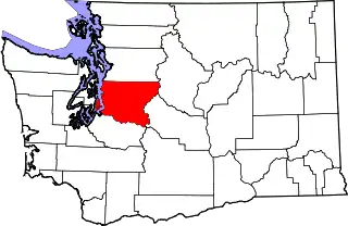 Mapa de Washington con la ubicación del condado de King