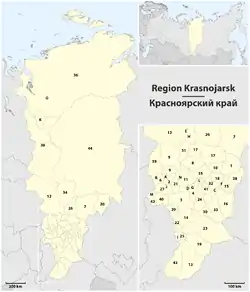 División administrativa del krai de Krasnoyarsk