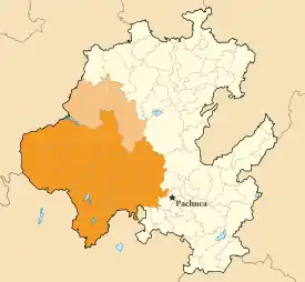      Mapa del Valle del Mezquital en base a la división política municipal.     Municipios a veces incluidos: Cardonal, Nicolás Flores, y Zimapán.