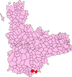 Ubicación del término municipal de Ataquines dentro de la provincia de Valladolid