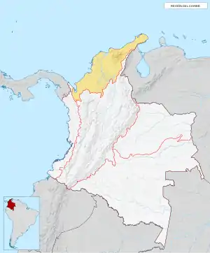 Ubicación de la región en Colombia.