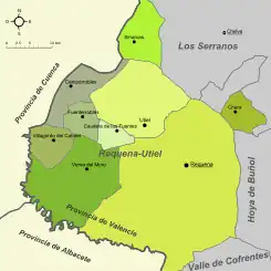 Extensión del municipio en la comarca.