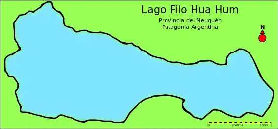 Mapa del lago Filo Hua Hum